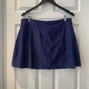 Woman’s navy bathing suit bottoms